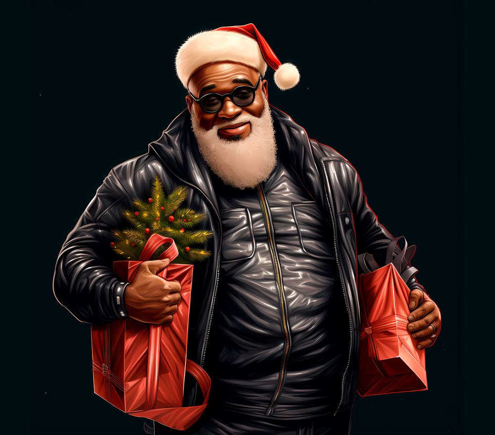 Black Santa with Gifts Shirt design