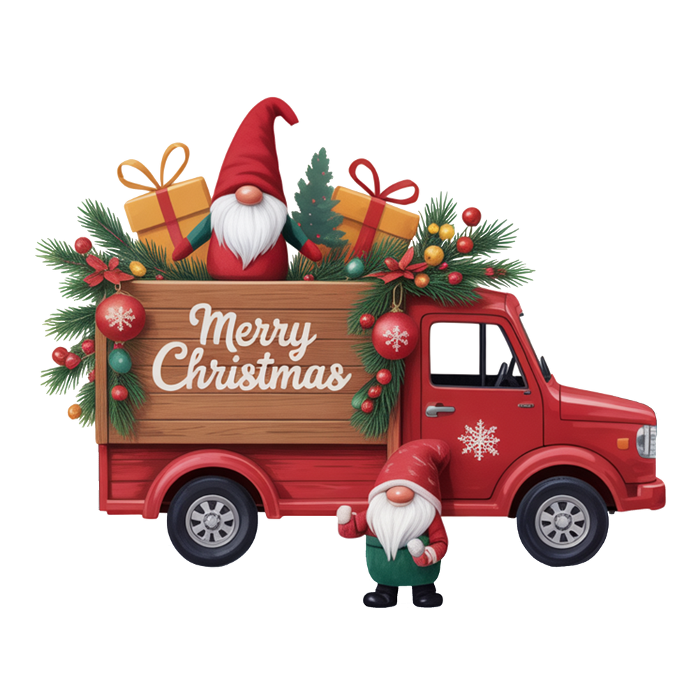 Merry Christmas Gnome Truck Shirt design