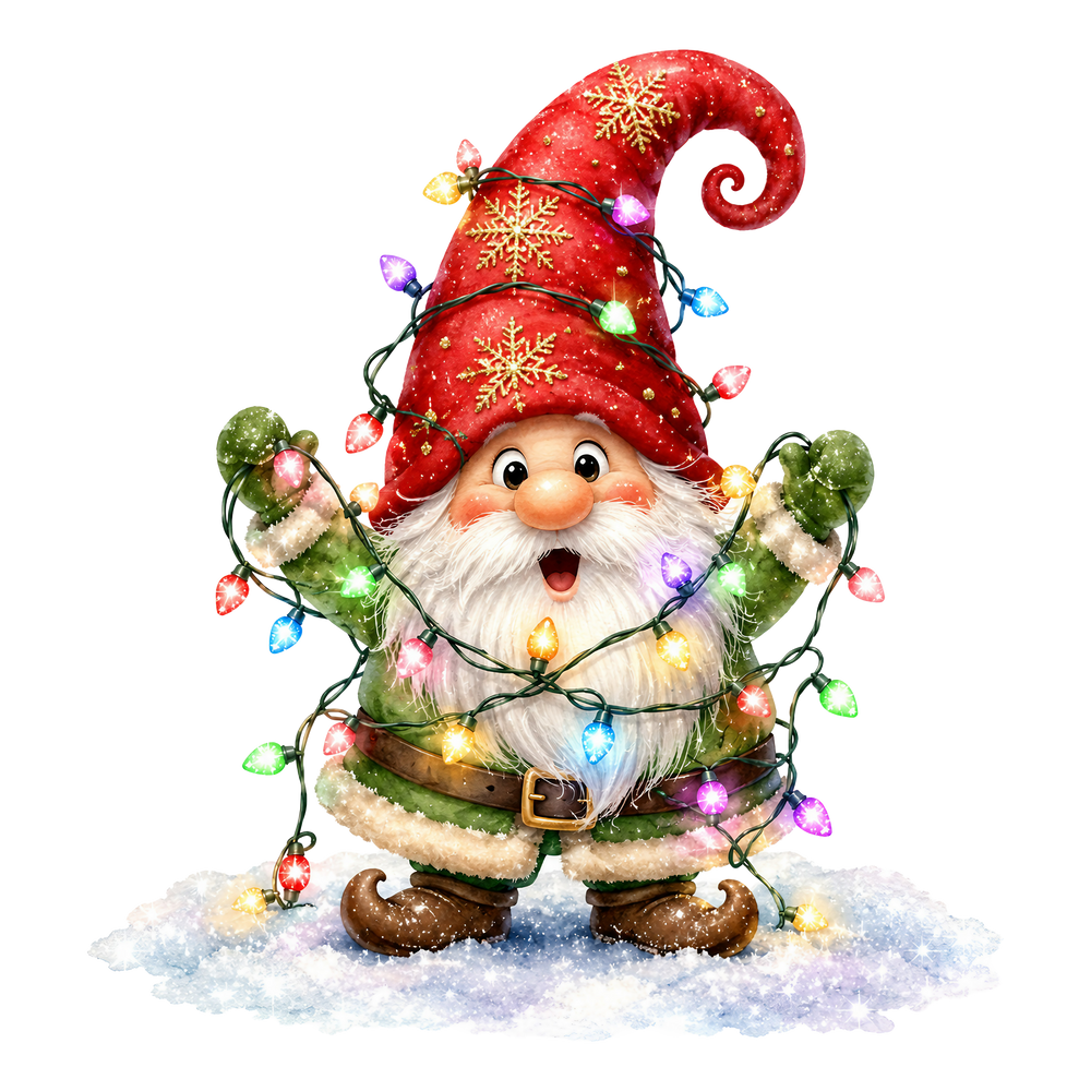 Christmas Gnome with Lights Shirt design