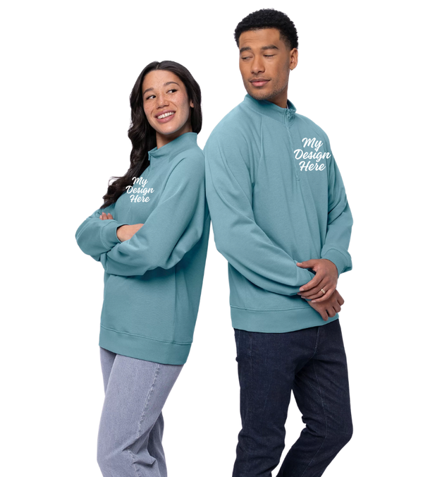 French Terry Cotton CVC 1/4 Zip Sweatshirt