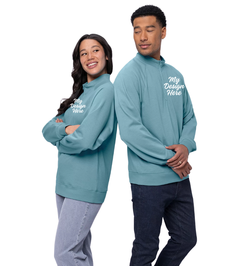 French Terry Cotton CVC 1/4 Zip Sweatshirt