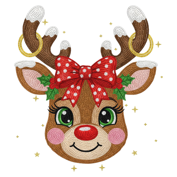 Cute Girl Reindeer Face Shirt